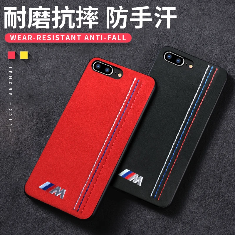 

Motorsport GTR Gran Turismo AMG Turn fur cover case for iphone 6 S plus 7 plus 8 plus X XR XS MAX embroidery phone leather cases