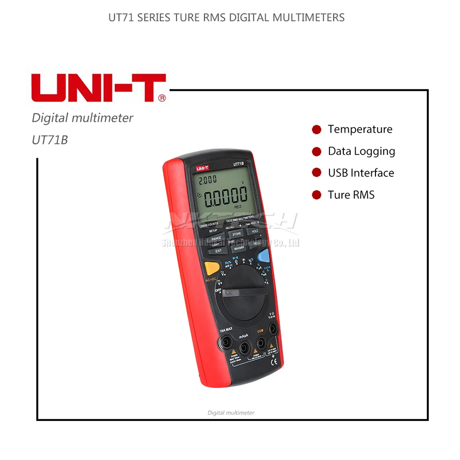 UNI-T интеллектуальный цифровой мультиметр UT71E UT71D UT71C UT71B UT71A Ture RMS температура AC DC Вольт колпачок Res Freq двойная подсветка