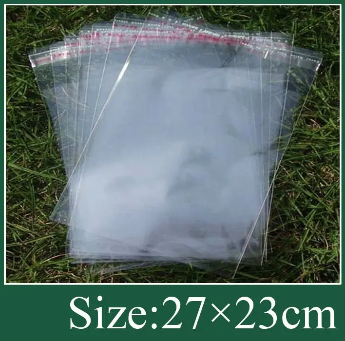 300x прозрачный самоклеющийся пластиковый пакет 27x23 см opp мешок/поли мешок