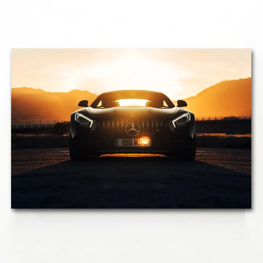 

Mer cedes AMG GT front view Super Car Sport Car Wall Art Posters and Prints Canvas Art Paintings For Room Decor