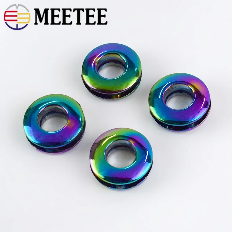 

4pcs 10mm Colorful Metal Eyelet Screw Buckles D Ring Hook Deco for Hangbag Belt Strap Dog Chain Clasp Accessories Leather Craft
