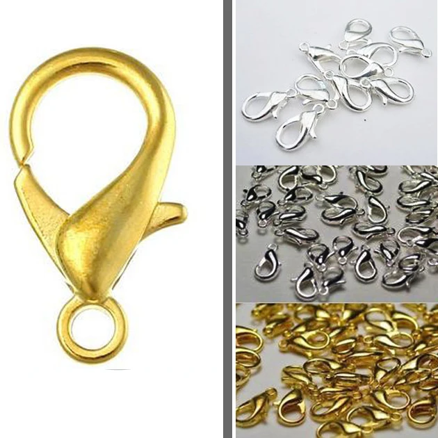 Silver Plated Lobster Claw Jewellery Findings Trigger Clasps Fasteners 12MM