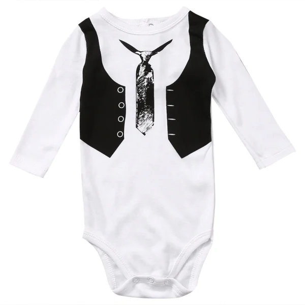 

1PC Hot Sale Baby Long Sleeve Rompers Spring Autumn home wear gentleman boy casual one-piece Jumpsuits 0-12M