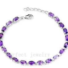 Браслет-цепочка с аметистом природный натуральный аметист Серебро 925 пробы 0.45ct* 20 шт фиолетовые драгоценные камни для мужчин или женщин