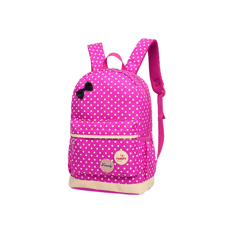 جديد فتاة المدرسة الطالب على ظهره لطيف القوس 3 أجزاء البولكا نقطة أكياس Crossbody للنساء حقائب السفر الكتب الاطفال قلم رصاص حالة
