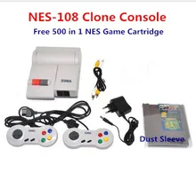 Для NES-108 Клон Консоли включают Два Контроллера, бесплатный 500 в 1 для NES Игры Картридж