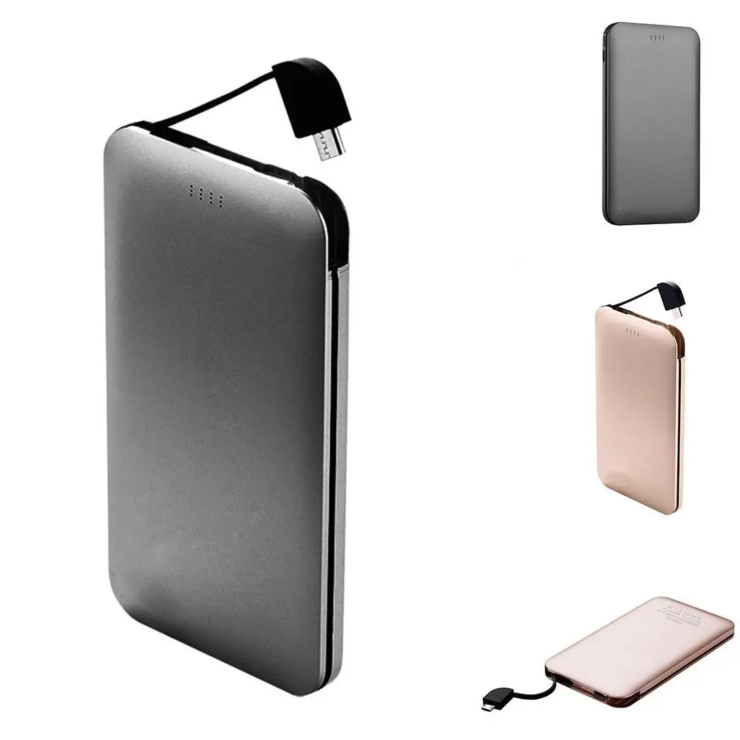 

10000mAh Ultra Thin Power Bank Emergency Dual USB Mobile Power Bank External Battery For iPhone Rose Gold Portable