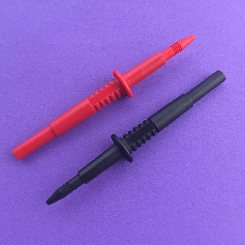 

2pieces YT167Y 103mm Stainless Steel Pinhead Spring Test Probe Tips Insulated Test Hook Wire Connector
