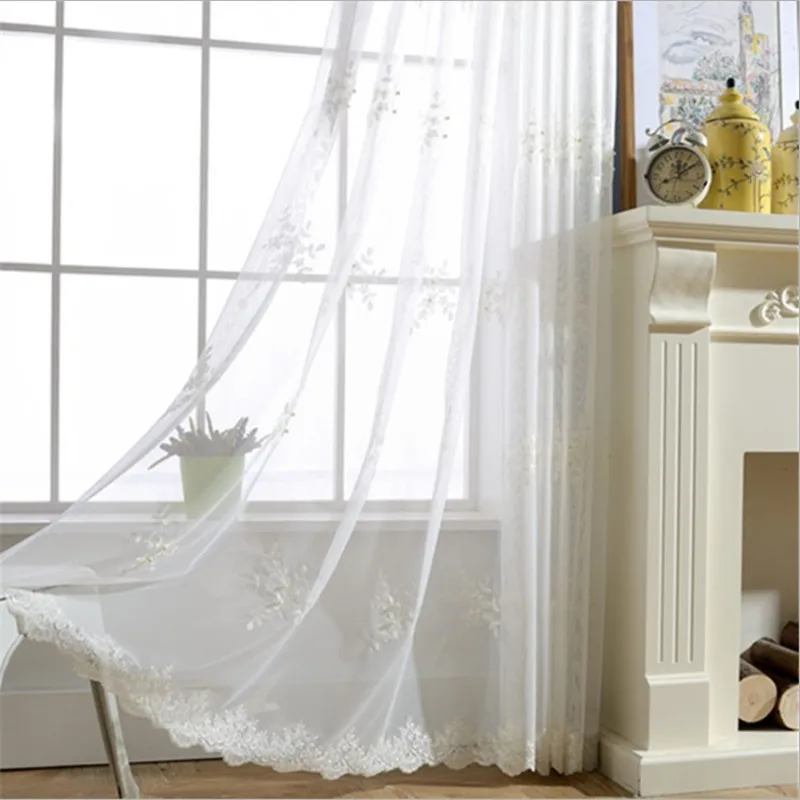 Europea bordado de encaje de tul cortinas sala balcón dormitorio de lujo elegante cortina cenefa de cortinas de la sala Europea bordado de encaje de tul cortinas sala balcón dormitorio de lujo elegante cortina cenefa de cortinas de la sala