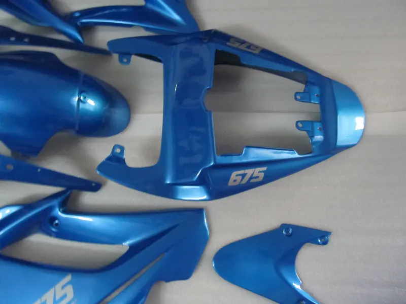 Мотоциклетный вставной обтекатель комплект для Triumph Daytona675 06 07 08 daytona 675 2006 2007 2008 ABS холодных синих тонах, Обтекатели+ подарки DF10
