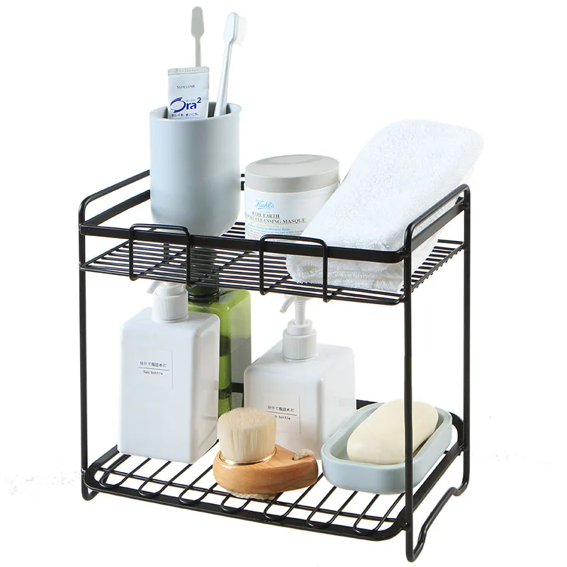 

BF040 Double layer combined rack,Creative iron art Spray Kitchen Spice Rack seasoning kitchenware storage rack 26.5*15*24cm