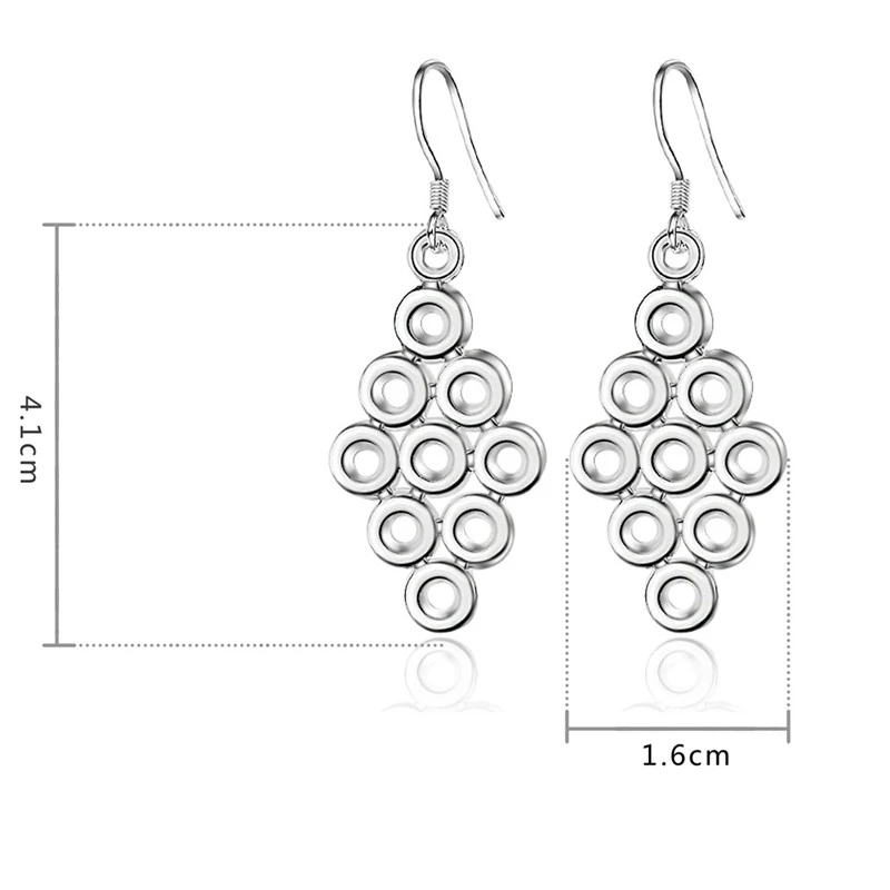 

QianBei 925 Sterling Silver Earrings for Women Hollow Out Multilayer Dangle Drop Earrings Trendy Tassel Fine Jewelry