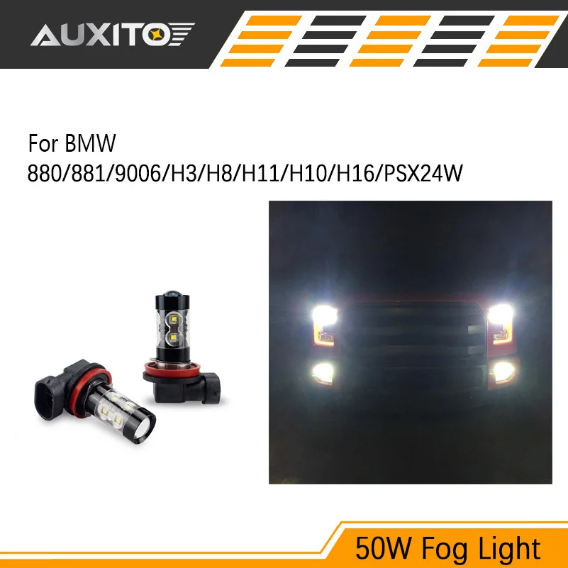 9006 H8 H11 H3 50W LED Car Fog Light DRL Lamp Bulb For BMW E46 E39 E90 E36 E60 F30 E30 E34 F10
