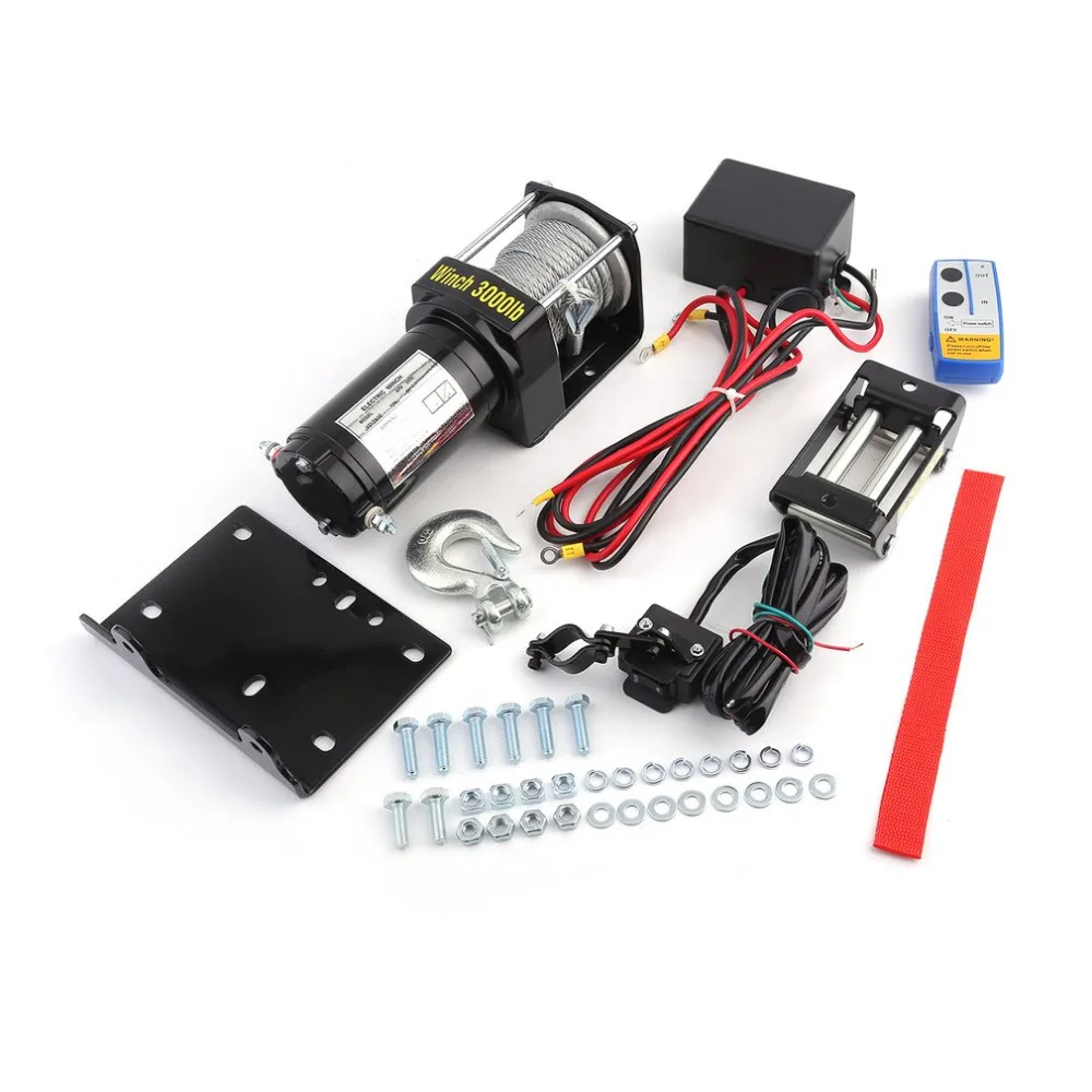 

Newest Professional Electric Winch 3000lb Load Capacity Car Auto Lift Winch With Control System Remote Control Car Accessories