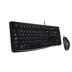 Настольный компьютер logitech MK120, Estandar, Alambrico, USB, QWERTY, Negro, Raton incluido