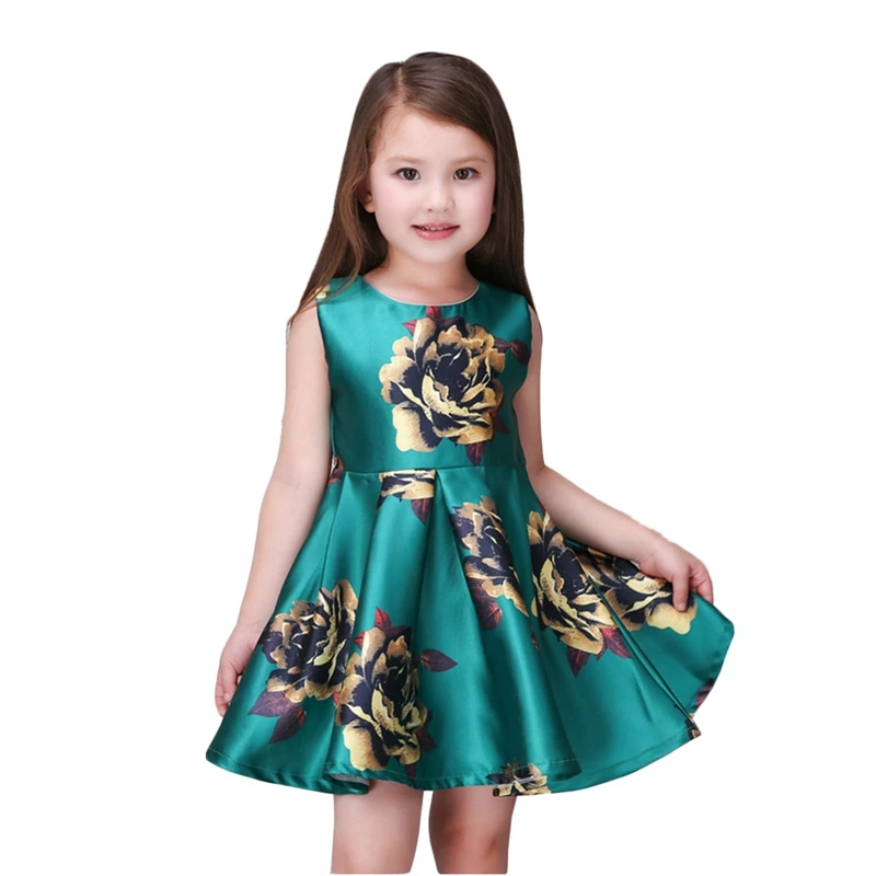 

Chumhey Girls Dress Spring Summer Kids Tank Dress For Party Celebrity Sleeveless Floral Vestido Children Clothes Kids Clothing