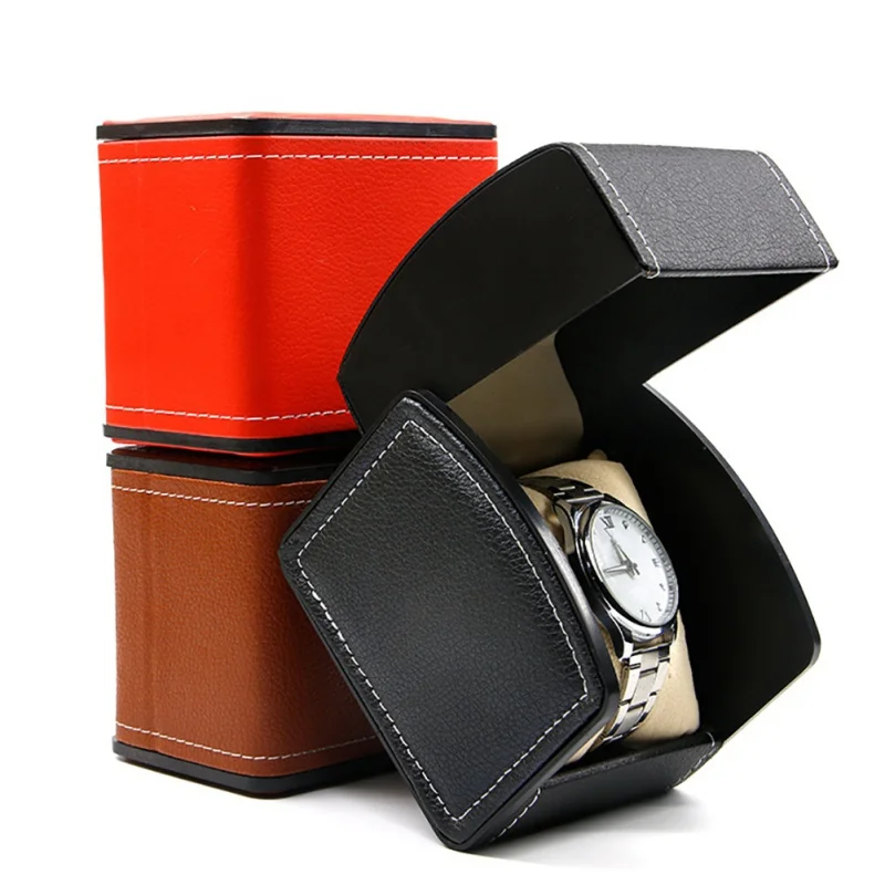 

Fashion Watch Box Gift Boxes Genuine Leather Watch Box with Pillow Watch Packaging For Bangle Ring Earrings Wrist Watch Box
