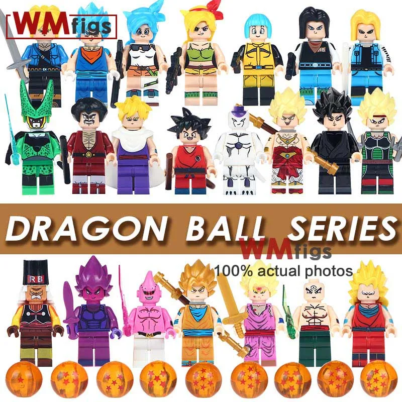 

Single legoings Dragon Ball Z Figures Goku Vegeta wm2 Majin Buu Tien Shin HanBardock Building Blocks kids Toys for Children