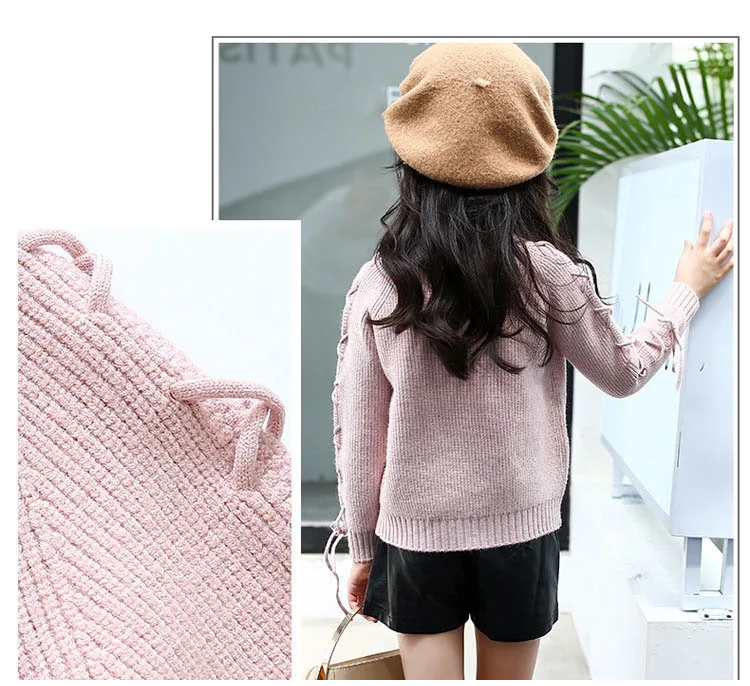 knitted big girls sweaters winter 2017 autumn knit sweaters for girls' school clothing solid pink brown long sleeve tops 5 6 7 8 9 10 11 12 13 14 15 16 years little big teenage girls  sweaters for children girls sweaters  (11)