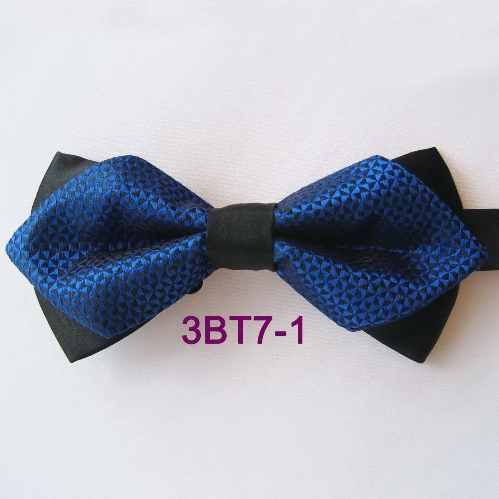 YIBEI Coachella Ties Royal Blue Butterfly Black Bottom Diamond Bowtie