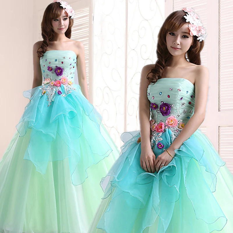 light green strapless dress