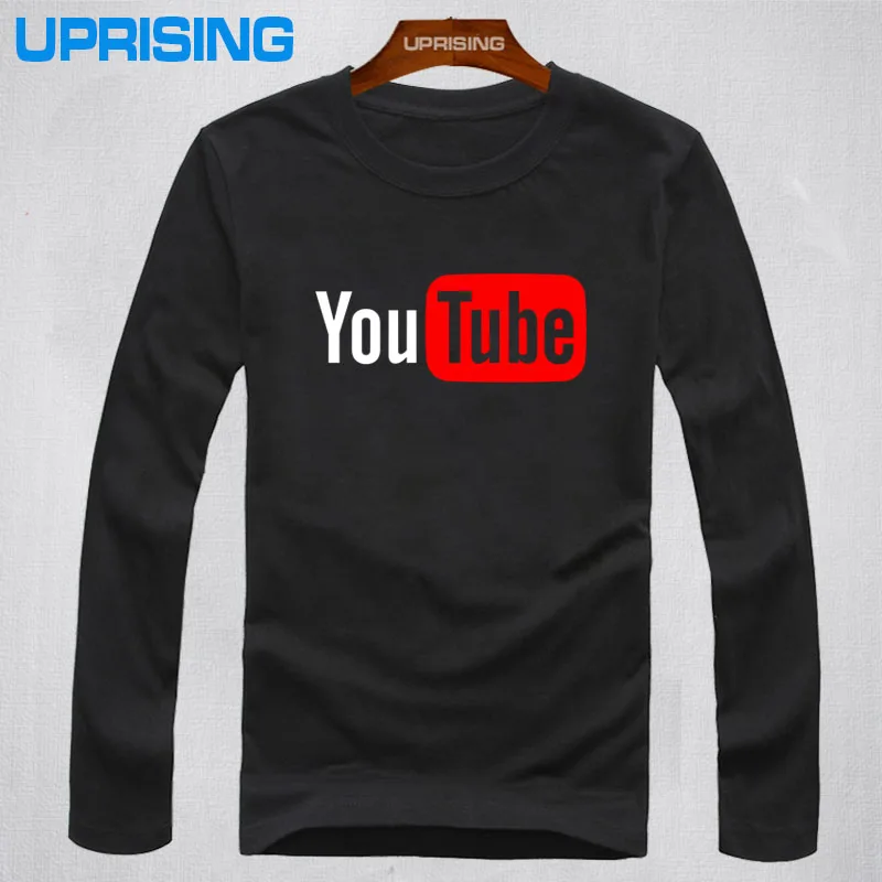 Модный Логотип Youtube, брендовые топы с принтом, хлопковые летние футболки с длинными рукавами, повседневная мужская футболка в стиле хип-хоп
