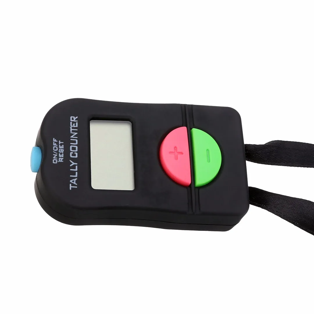 1pc 0-9999 Digital Tally Counter Black ABS Tally Counter Electronic Manual Clicker Security Running For Golf Gym