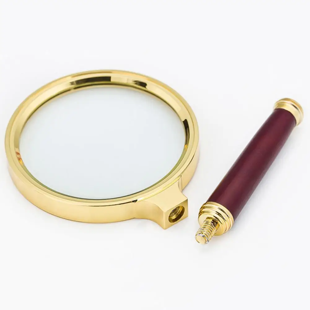 10 X Faux Wood Handle Handheld Magnifying Glass Magnifier Loupe 60 Mm