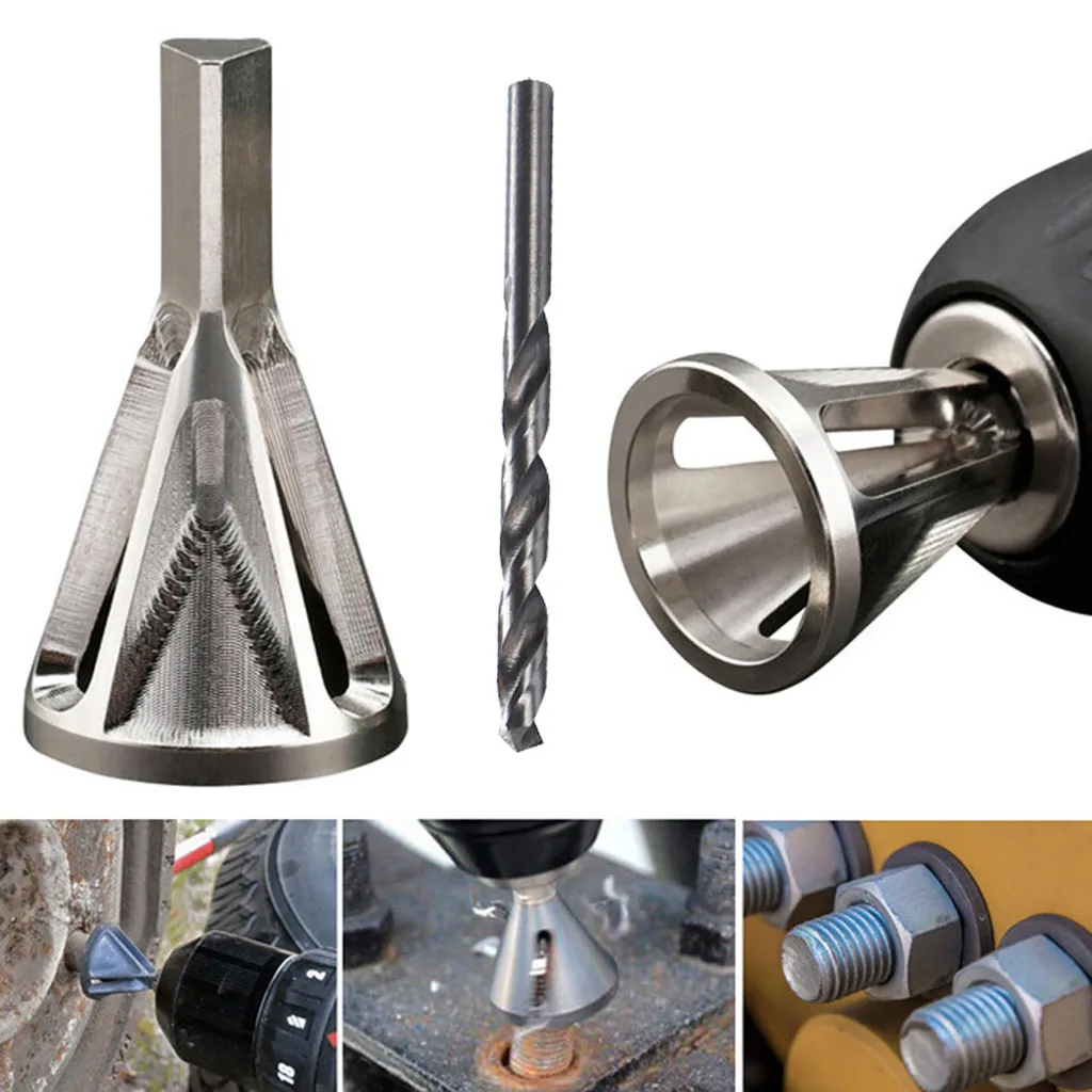 

Stainless Steel Deburring External Chamfer Tool Drill Bit Remove Burr Silver Bike Tools Mountain Bike Cycle Bicycle Repair Tool