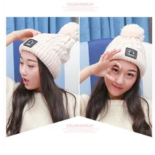 Осенняя и зимняя шерстяная шапка, Женская гарнитура, кожаная плюшевая вязаная шапка