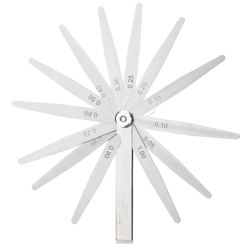 Metric 13 Blades Feeler Gauge 0.05mm-1mm Thickness Gage Gap Filler Guage for Measurment Tools