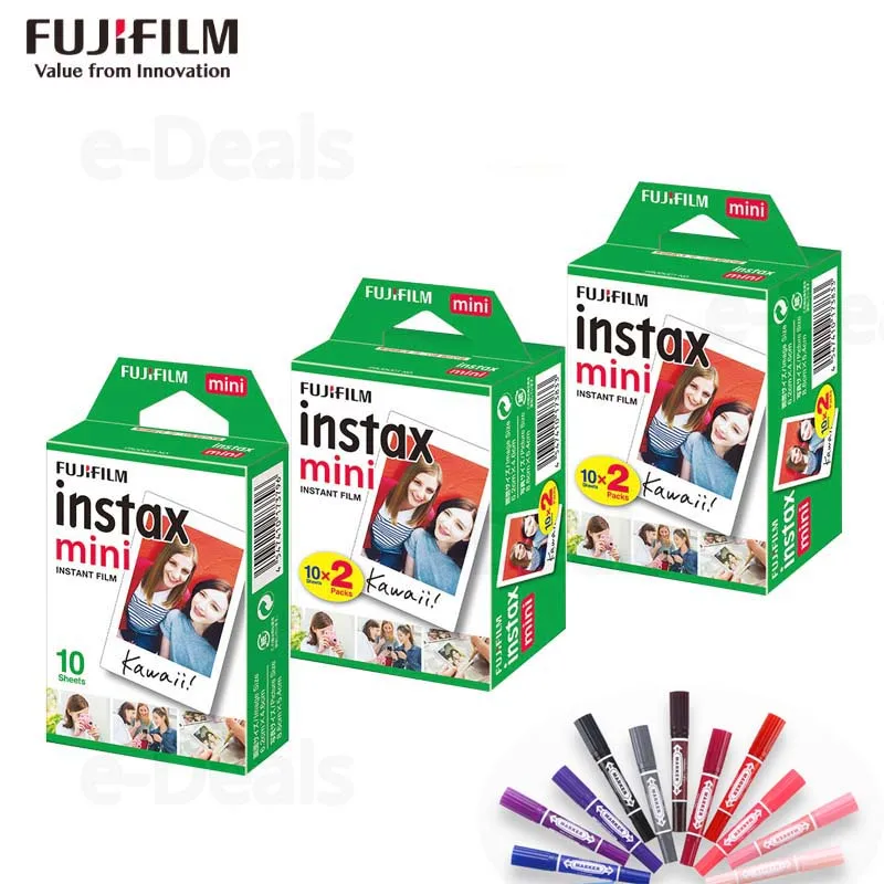 Оригинальная фотобумага Fuji Fujifilm Instax Mini 9 с белыми краями для 8 7s 90 25 55 мгновенной