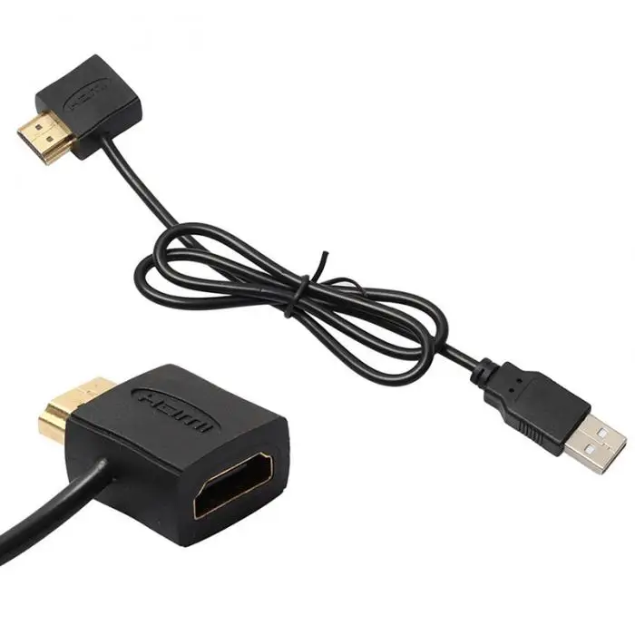 HDMI Male Female A/V Adapter 50cm/1.6ft with USB 2.0 Power Supply Connector JR Deals