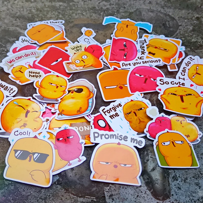 

20/40pcs Pretty Cute Chick Cartoon Diary Clip Art Sticker Skateboard Doodle Notebook Sticker