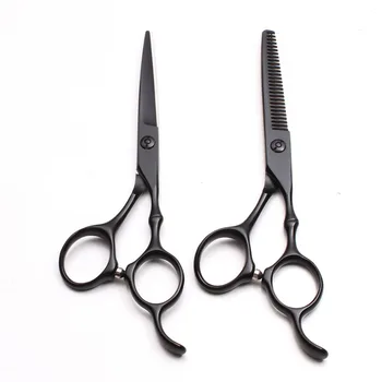

6.0" 17.5cm JP 440C Engraving Logo Black Hairdressing Scissors Thinning Shears Cutting Scissors Professional Hair Scissors C9030