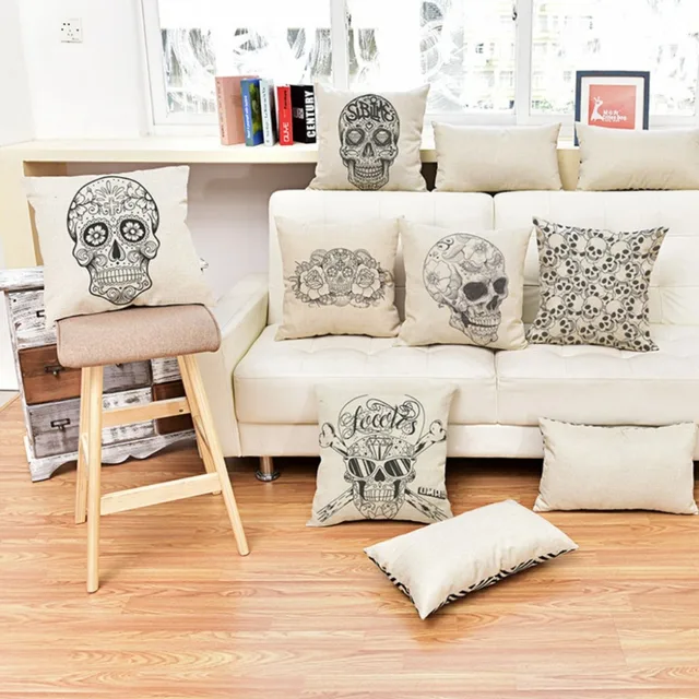 Modern Graffiti Funky Skull Sofa Throw Cushion Case Sketch Fl Modern Graffiti Funky Skull Sofa Throw Cushion Case Sketch Fl Print Alternative Home Decorative