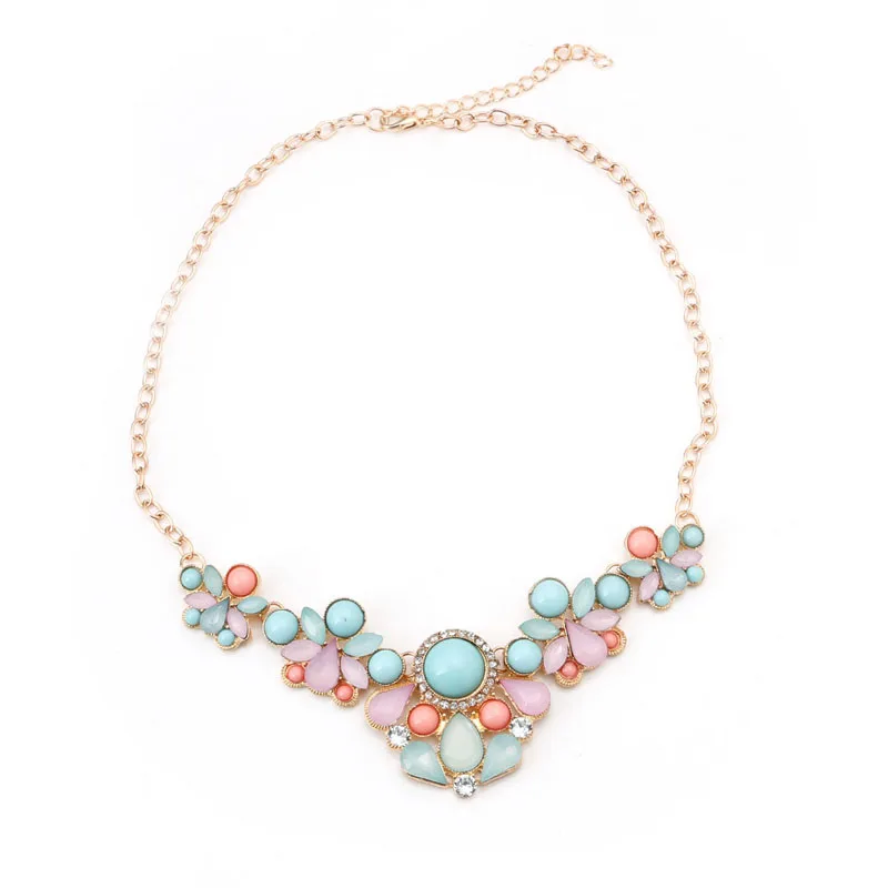 

Fashion Women Rhinestone Statement Bib Pendant Chokers Chain Necklace