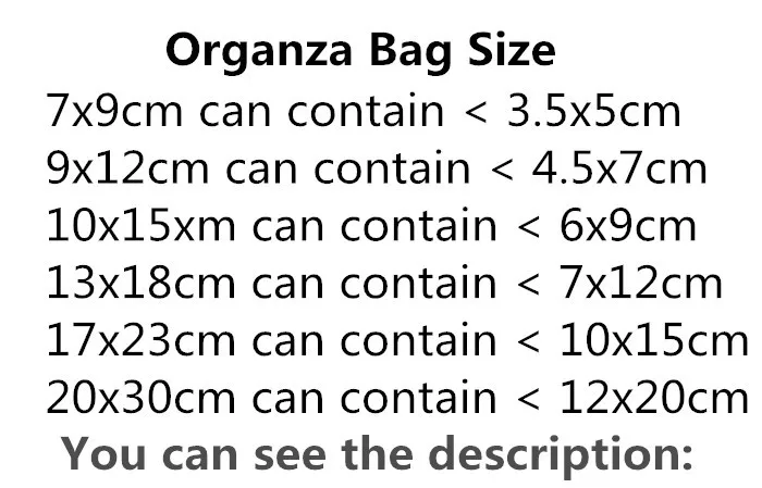 10 шт., 7x9 см, 9x12 см, 10x15, 13x18 см, Подарочный мешок из органзы, рождественские мешочки для украшений на Хэллоуин, свадебные украшения, принадлежности для дня рождения, вечеринки