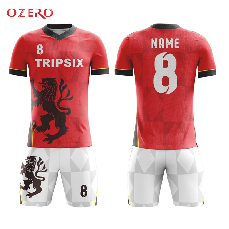 Professional custom design blank soccer jersey 140 170 gsm 3d t shirt animal printing Suit Team Custom Football Shirts Jersey