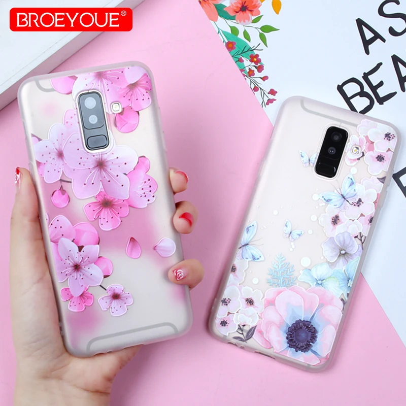 Чехол для Samsung Galaxy A8 A6 Plus 2018 J4 J6 J8 A5 2017 J2 J3 J5 J7 A3 A7 2016 S8 S7 Edge S9 Note 9 чехлы с цветами |