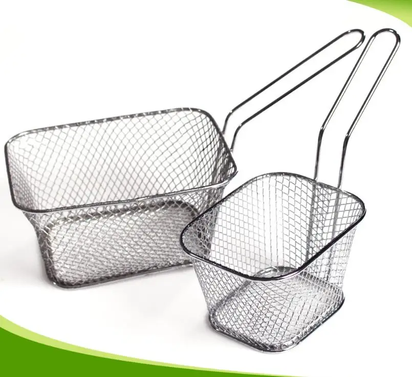 Mini Fry Baskets Stainless Steel French Fryer Basket Strainer Serving