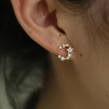 Модные минималистичные золотые серьги со звездами, простые серьги-гвоздики, ювелирные изделия для женщин, Рождественский подарок