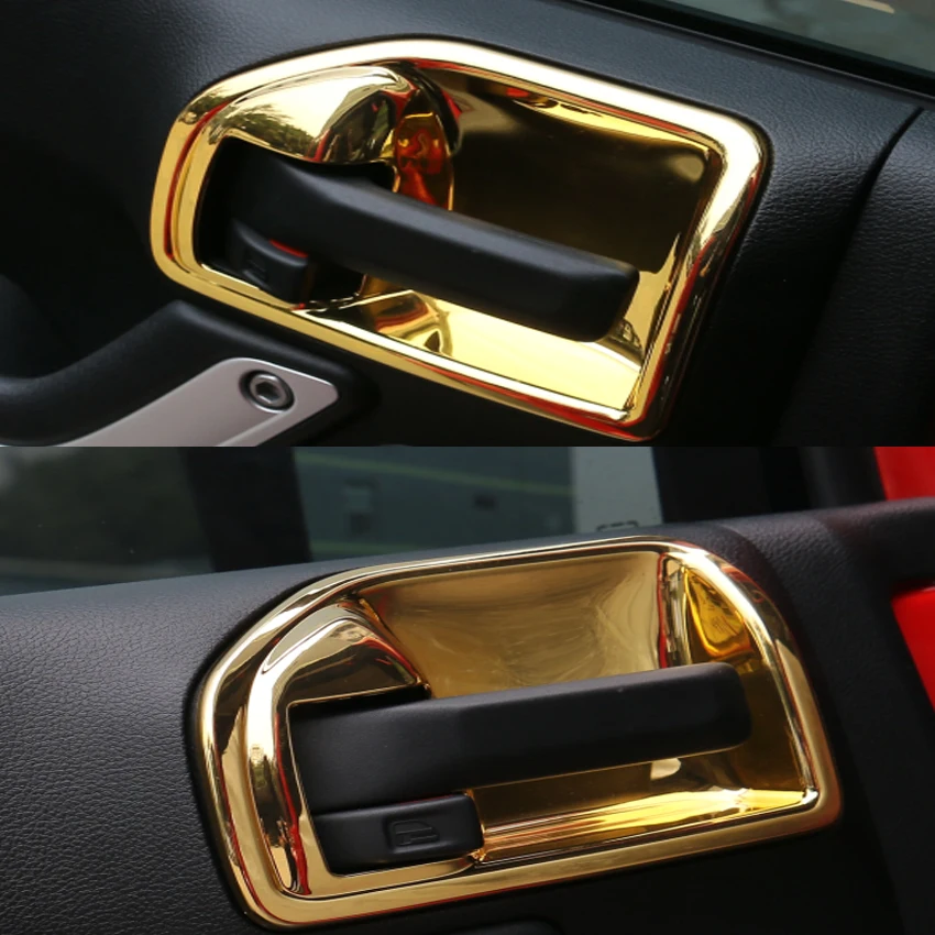 Yaquicka 4pcs Set Gold Car Interior Door Handles Bowl