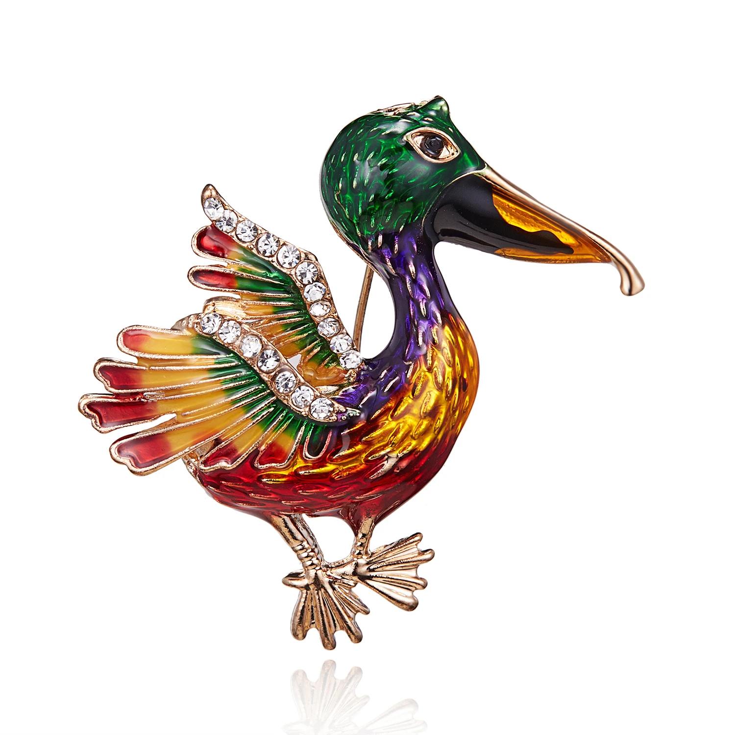 

rinhoo Cute Colorful Enamel Pin Bird Brooch Fashion Animal Brooches Women and Kids Gift Rhinestone Jewelry Exquisite Broch