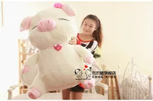 huge lovely pig doll cute smile plush pig toys birthday gift about 110cm white and pink