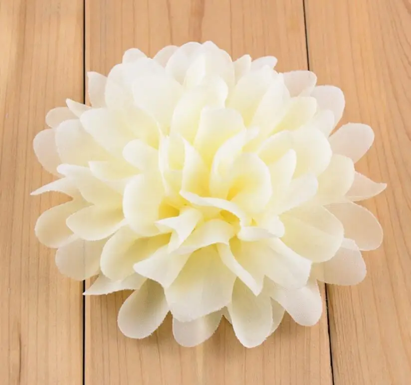 4,0 дюймовый Шифоновый Цветок для повязки на голову для новорожденных девочек цветок для волос аксессуары 30 цветов 100 шт/партия