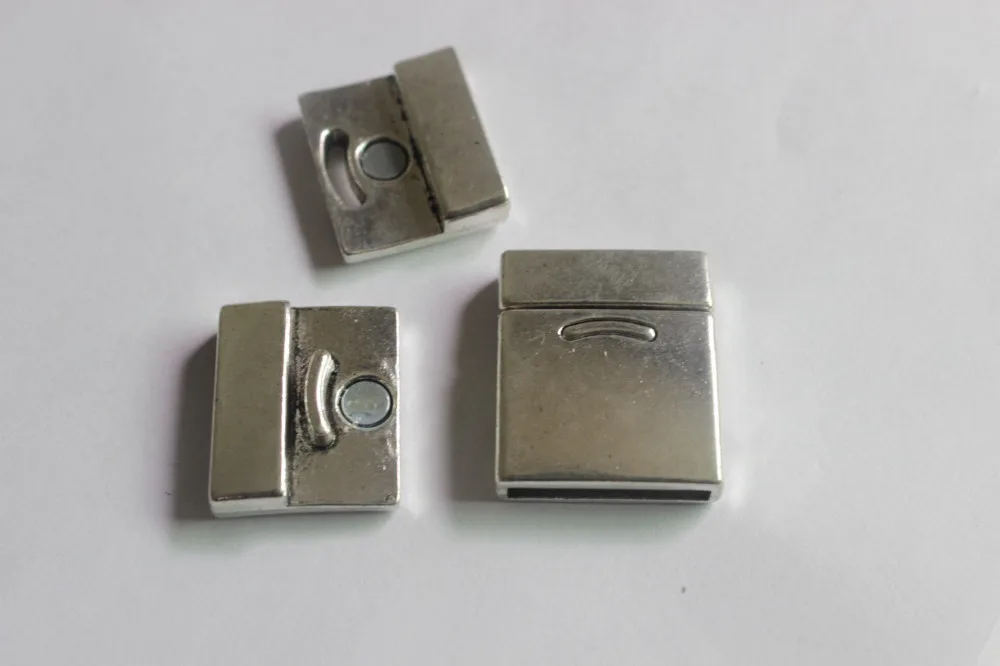 

3 Sets Antique Silver Magnetic Clasp 20x2mm for 20mm Flat Leather Bracelet diy Accessories fittings