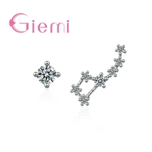 Сверкающие серьги-гвоздики из 925 пробы серебра с кубическим цирконием и цветком сливы для женщин, ювелирные изделия для помолвки