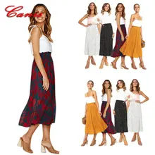 Женская эластичная талия плотная плиссированная юбка Свободная Длинная пляжная юбка-карандаш