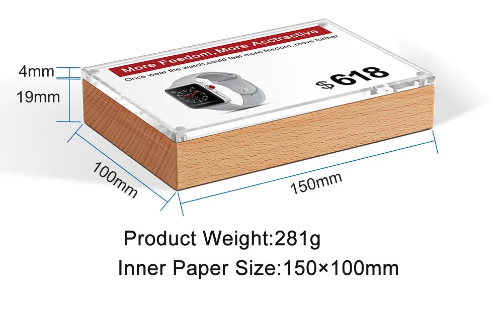Настольный держатель этикеток деревянный держатель ценника имя карты бирка фоторамка - Цвет: 150x100mm